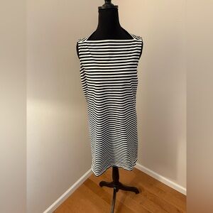 Kate Spade Black and White Striped Midi Dress